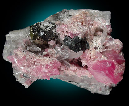 Rhodochrosite, Quartz, Pyrite from Sweet Home Mine, Buckskin Gulch, Alma District, Park County, Colorado