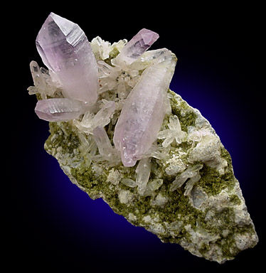 Quartz var. Amethyst with Epidote from Piedra Parada, near Las Vigas, Tatatila, Veracruz, Mexico