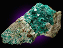 Dioptase on Calcite from Tsumeb Mine, Otavi-Bergland District, Oshikoto, Namibia