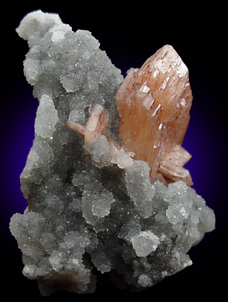 Stilbite on Quartz from Lonavale, Maharashtra, India