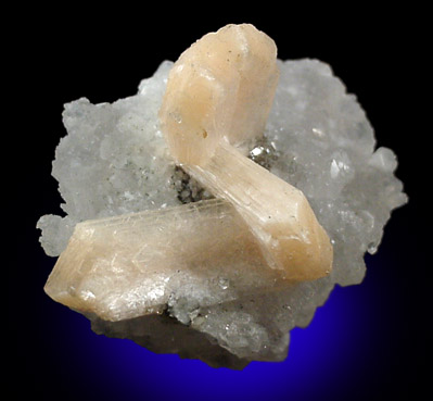 Stilbite on Quartz from Lonavale, Maharashtra, India