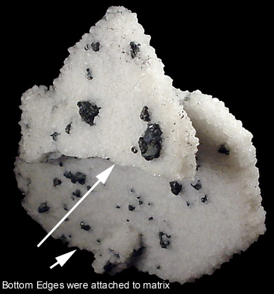 Quartz pseudomorph after Barite with Tennantite from El Cobre Mine, Concepcion del Oro, Zacatecas, Mexico