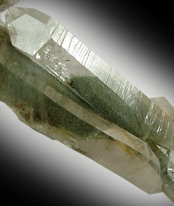 Quartz with phantom chlorite inclusions from near Paron, Saline County, Arkansas