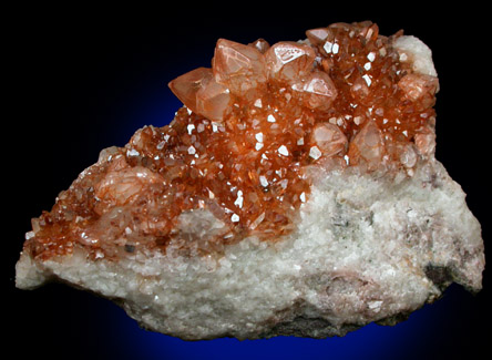 Calcite on Quartz with Limonite coating from Cumbria, England