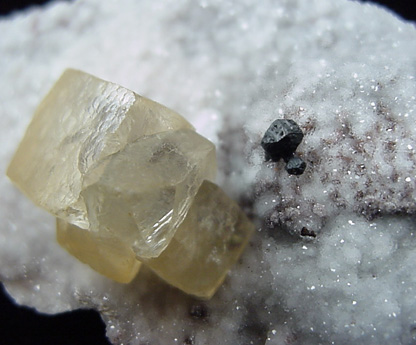 Copper and Calcite crystals on Quartz from Keweenaw Peninsula Copper District, Michigan