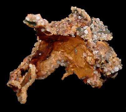 Datolite on Copper from Keweenaw Peninsula Copper District, Michigan