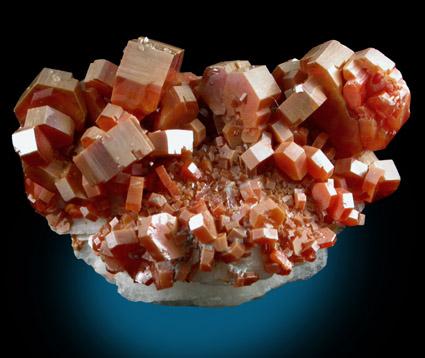 Vanadinite on Barite from Mibladen, Haute Moulouya Basin, Zeida-Aouli-Mibladen belt, Midelt Province, Morocco