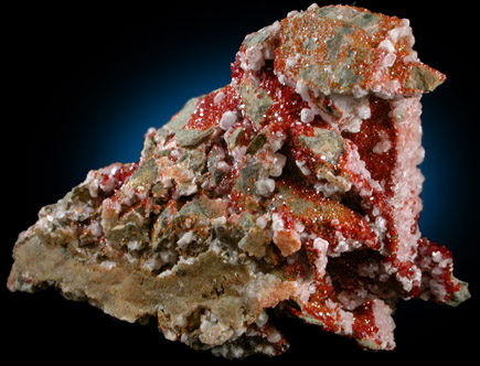 Vanadinite and Calcite from Apex Mine, San Carlos, Mun. de Manuel Benavides, Chihuahua, Mexico