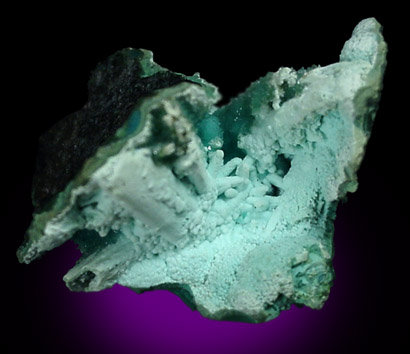 Chrysocolla pseudomorph after Selenite from Inspiration Mine, Miami, Arizona