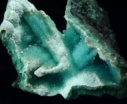 Chrysocolla pseudomorph after Selenite from Inspiration Mine, Miami, Arizona