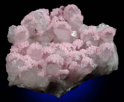 Rhodochrosite on Quartz from Los Remedios Mine, Level 5, Taxco, Guerrero, Mexico