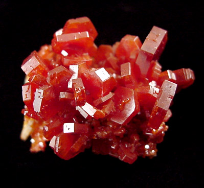 Vanadinite on Barite from Mibladen, Morocco