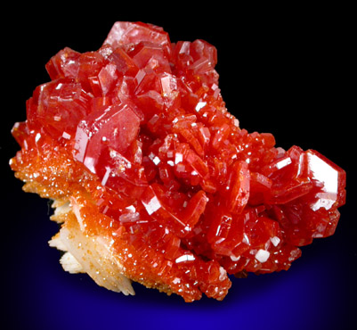 Vanadinite on Barite from Mibladen, Haute Moulouya Basin, Zeida-Aouli-Mibladen belt, Midelt Province, Morocco