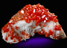 Vanadinite on Barite from Mibladen, Morocco