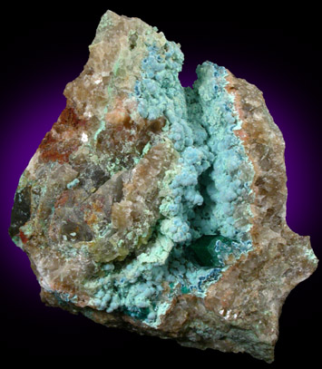 Dioptase and Plancheite from Omaue, Kaokoveld, Namibia