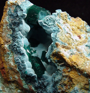 Dioptase and Plancheite from Omaue, Kaokoveld, Namibia