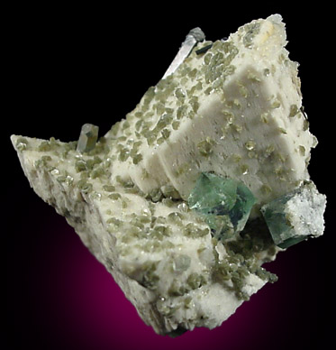 Fluorite, Zinnwaldite, Microcline, Hyalite from Erongo Mountains, Namibia