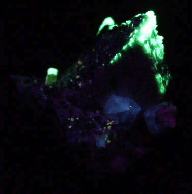 Fluorite, Zinnwaldite, Microcline, Hyalite from Erongo Mountains, Namibia