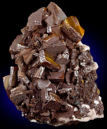 Wulfenite on Calcite from Ahumada Mine, Sierra Los Lamentos, Chihuahua, Mexico