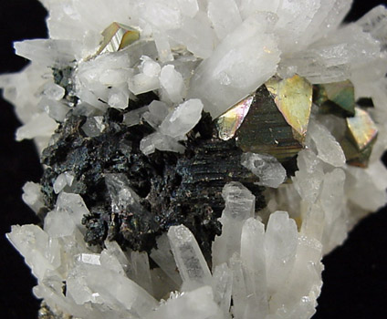 Quartz, Chalcocite, Pyrite from Butte Mining District, Summit Valley, Silver Bow County, Montana
