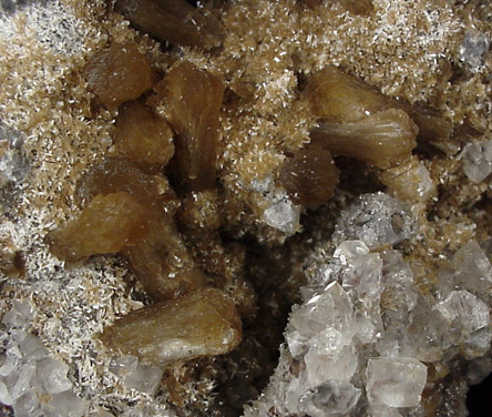 Stilbite and Calcite from Prospect Park Quarry, Prospect Park, Passaic County, New Jersey