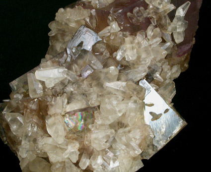 Calcite on Fluorite from Cave-in-Rock District, Hardin County, Illinois