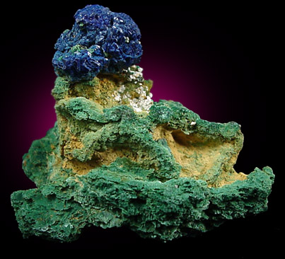 Azurite on Malachite from La Sal, San Juan County, Utah