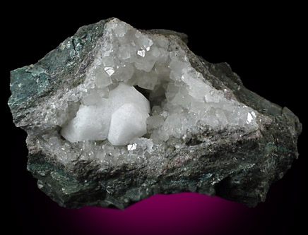 Analcime on Calcite from Upper New Street Quarry, Paterson, Passaic County, New Jersey