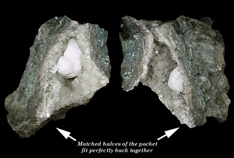 Analcime on Calcite from Upper New Street Quarry, Paterson, Passaic County, New Jersey