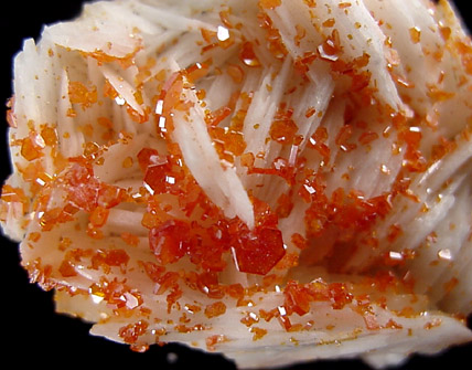 Barite with Vanadinite from Mibladen, Morocco