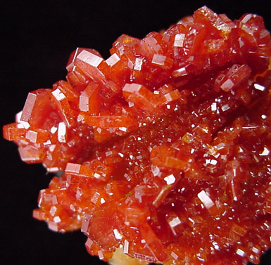 Vanadinite on Barite from Mibladen, Morocco