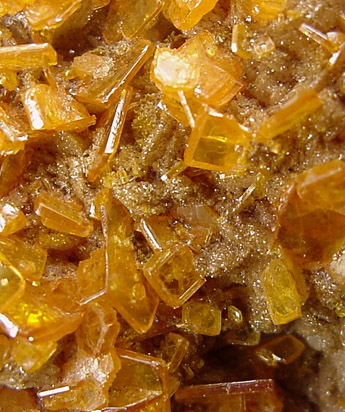 Wulfenite on Calcite from Villa Ahumada, Sierra de Los Lamentos, Chihuahua, Mexico