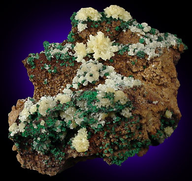 Mimetite with Malachite from Tsumeb Mine, Otavi-Bergland District, Oshikoto, Namibia