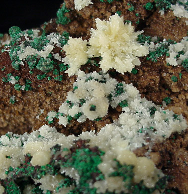 Mimetite with Malachite from Tsumeb Mine, Otavi-Bergland District, Oshikoto, Namibia