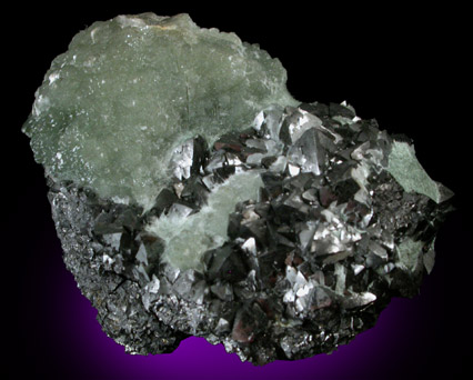 Magnetite, Pyrite, Calcite with Byssolite inclusions from French Creek Iron Mine, St. Peters, Chester County, Pennsylvania