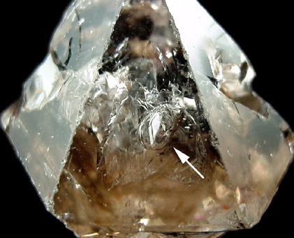 Quartz with Bubble inclusion from Tafelkop, Goboboseb Mountains, 27 km west of Brandberg Mountain, Erongo region, Namibia