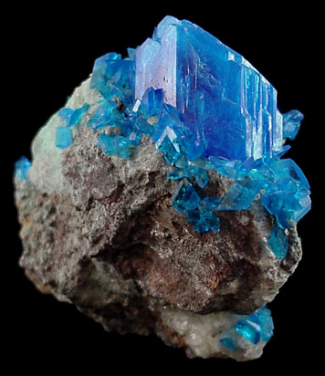 Chalcanthite and Gypsum from Bisbee, Warren District, Cochise County, Arizona