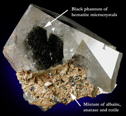 Quartz with Hematite phantom from Switzerland