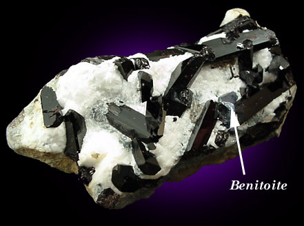 Neptunite and Benitoite from Benitoite Gem Mine, San Benito County, California (Type Locality for Benitoite)