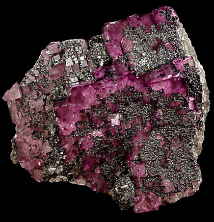 Fluorite with Asphalt coating from Rosiclare District, Hardin County, Illinois