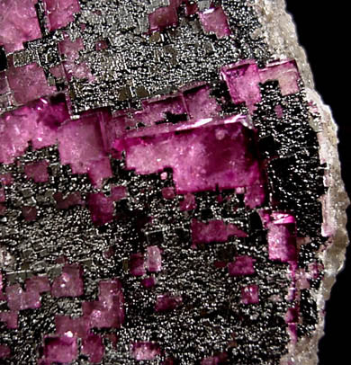 Fluorite with Asphalt coating from Rosiclare District, Hardin County, Illinois