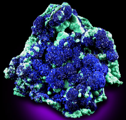 Azurite on Malachite from Bisbee, Warren District, Cochise County, Arizona