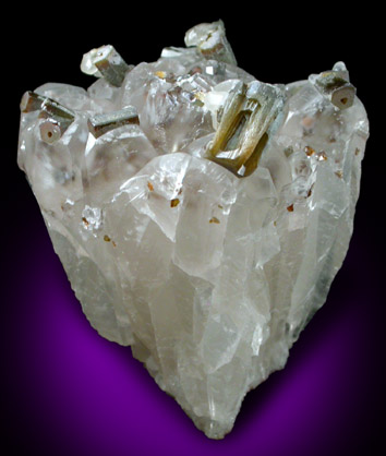 Vanadinite and Calcite on Quartz from Apex Mine, San Carlos, Mun. de Manuel Benavides, Chihuahua, Mexico