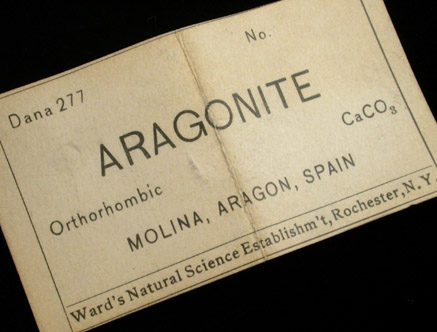 Aragonite (pseudohexagonal twinned crystals) from Molina de Aragn, Guadalajara, Castilla-Leon, Spain (Type Locality for Aragonite)