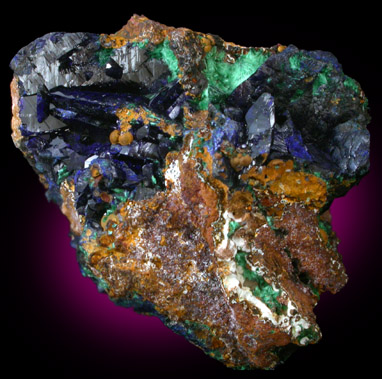 Azurite and Malachite from Bisbee, Warren District, Cochise County, Arizona