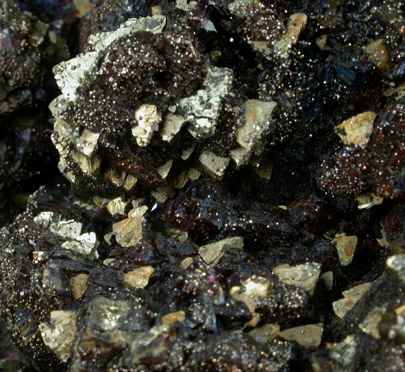 Chalcopyrite on Sphalerite from Ballard Mine, Baxter Springs, Cherokee County, Kansas