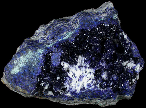 Azurite, Calcite and Malachite from Bisbee, Warren District, Cochise County, Arizona