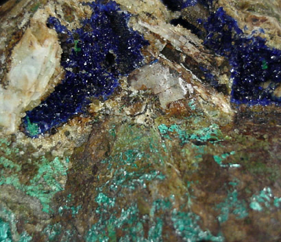 Tyrolite and Azurite from Mammoth Mine, Tintic District, Juab County, Utah