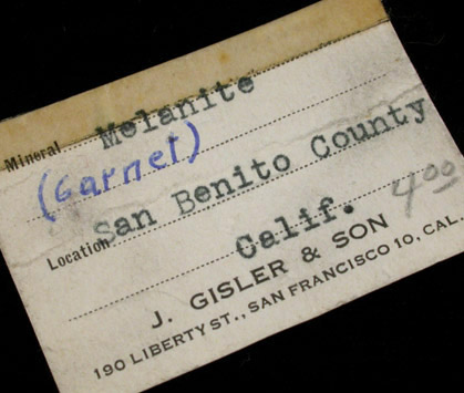 Andradite Garnet var. Melanite from New Idria District, San Benito County, California