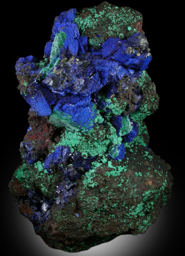 Azurite and Malachite from Copper Queen Mine, Bisbee, Warren District, Cochise County, Arizona